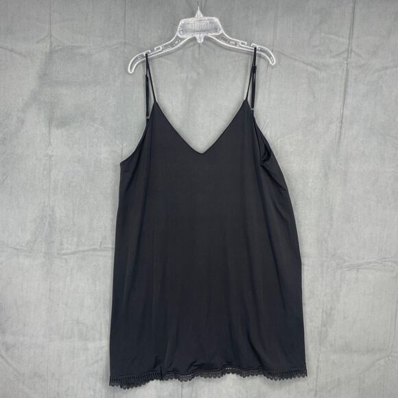 Audrey 3+1 Dress Womens Large Black Lace Botton Sleeveless Spaghetti Straps - Picture 1 of 10